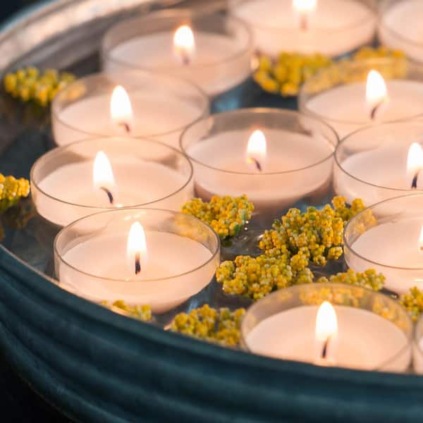 24 Clear Glass Wax Filled Votives for a Calming Ambiance