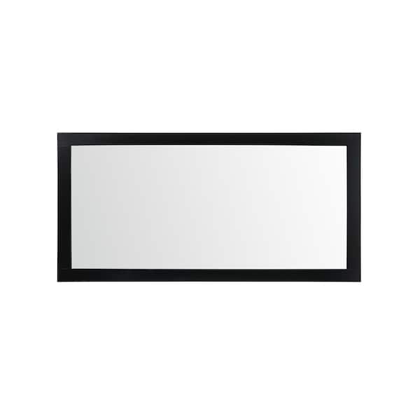 Unbranded 36 in. H x 72 in. W Rectangle Framed Black Modern Vanity Mirror