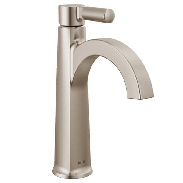 Lorna Single Handle Single Hole Bathroom Faucet with Drain Kit Included in Spotshield Brushed Nickel