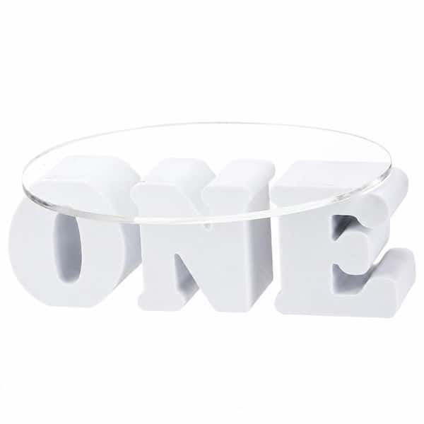 12 in. Round Acrylic Cake Stand with EVA Foam ONE Letters, 1st Birthday Baby Shower Dessert Display Set