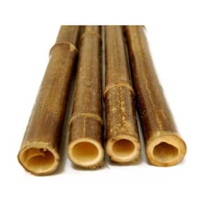 1 in. x 6 ft. Natural Black Decorative Bamboo Poles for Fences Garden Stakes (25-Pack/Bundled)