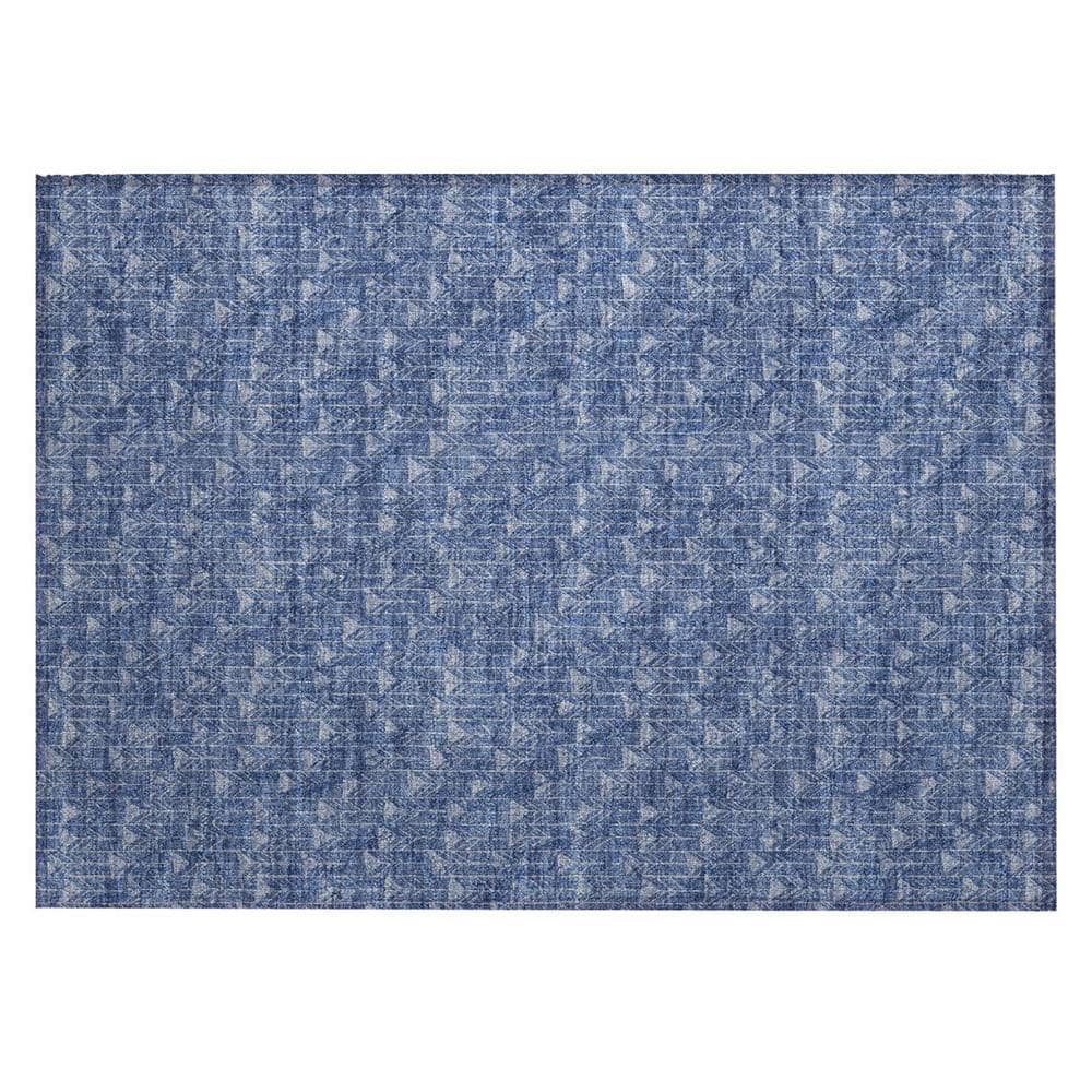 Navy Blue 2 ft. x 3 ft. Geometric Indoor/Outdoor Area Rug price history on PriceWatchPro