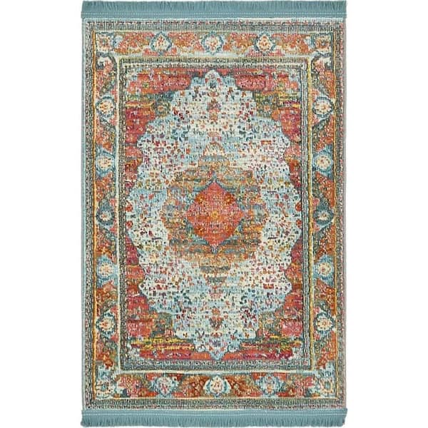 Unique Loom Baracoa Malecon Light Blue 2' 2 x 3' 0 Area Rug