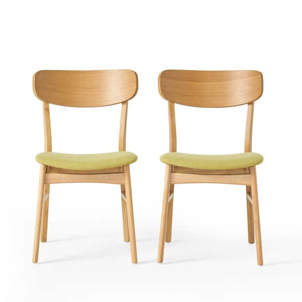 Noble House Lucious Green Tea and Oak Dining Chairs (Set of 2)