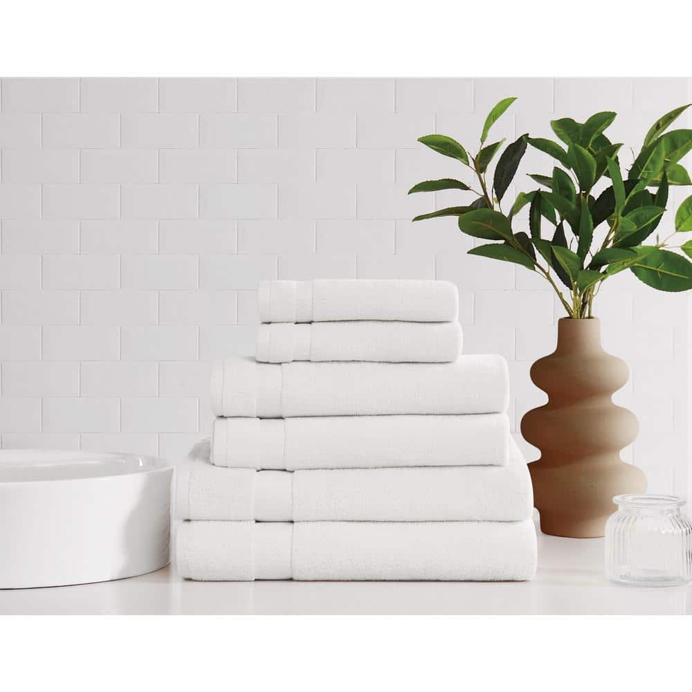 White Cotton and Polyester Hand Washcloth Set for Kids