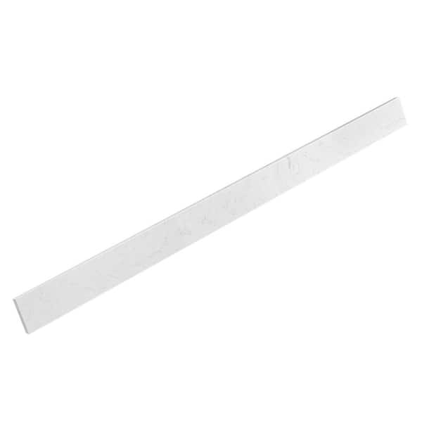Cala 66 in. W Cultured Marble Vanity Backsplash Bathroom Countertop Splash Guard in Carrara White