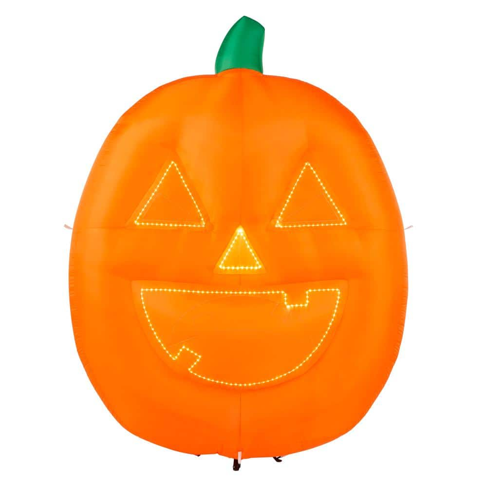 Gemmy 8 ft. Lightshow 2 Face Jack O' Lantern with Micro Lights Airblown ...