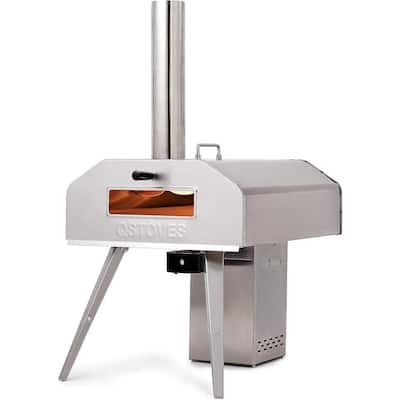 Costway Wood Outdoor Pizza Oven Pizza Grill Outside Pizza Maker with  Waterproof Cover in Stainless Steel (2-Layer) NP10814BK - The Home Depot