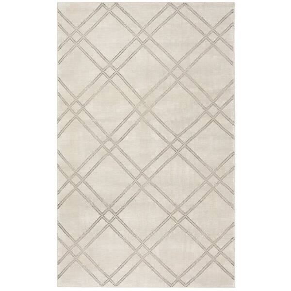 Stone Wash 5 x 8 Dove/Ivory Trellis Area Rug