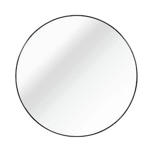 Classic 24 in. W x 24 in. H Round Aluminum Framed Wall Bathroom Vanity Mirror, 4mm HD Glass with No Distortion in Black