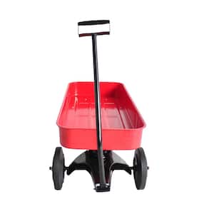 Steel Red Garden Cart Reuniong Railing Solid Wheels All Terrain Cargo Wagon with 280 lbs. Weight Capacity