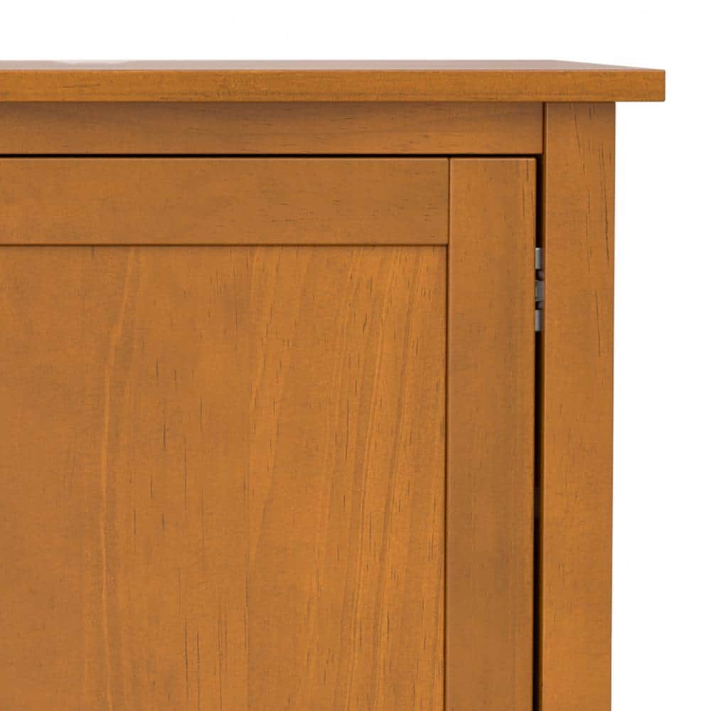 Light Golden Brown Solid Wood 60" TV Media Stand with Cabinets