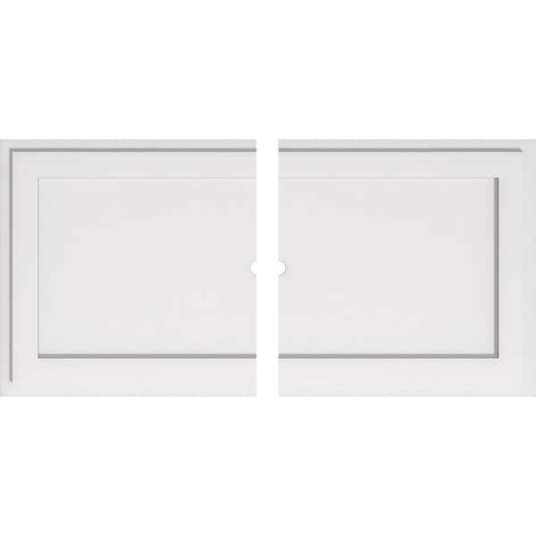 Ekena Millwork 38 in. W x 19 in. H x 1 in. ID x 1 in. P Rectangle Architectural Grade PVC Contemporary Ceiling Medallion (2-Piece)