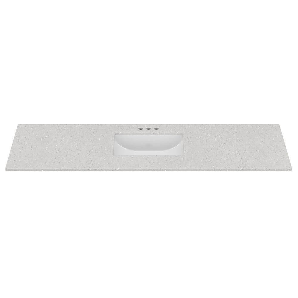 67 in. W x 22 in. D Cultured Marble Rectangular Undermount Single Basin Vanity Top in Silver Stream price history on PriceWatchPro