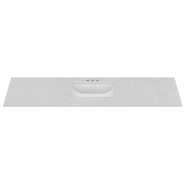 67 in. W x 22 in. D Cultured Marble Rectangular Undermount Single Basin Vanity Top in Silver Stream