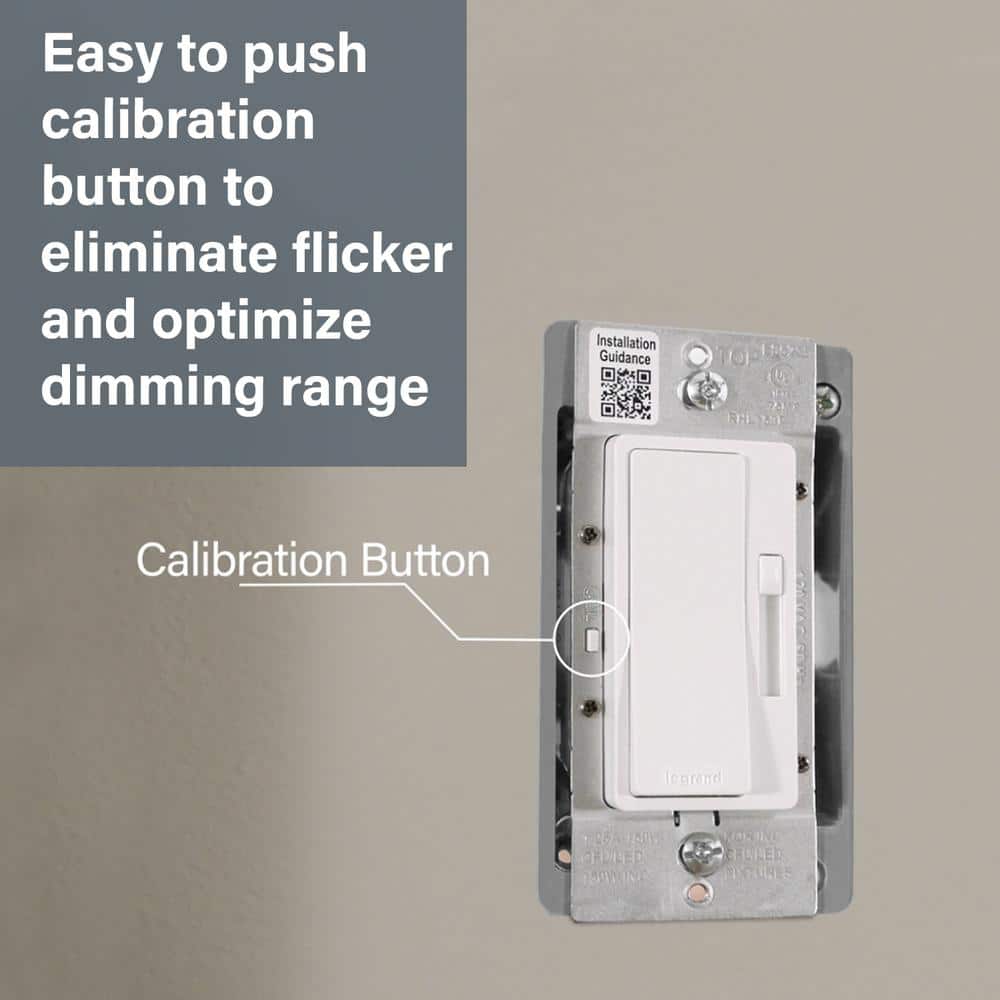 White Matte Thermoplastic Rocker Dimmer Switch
