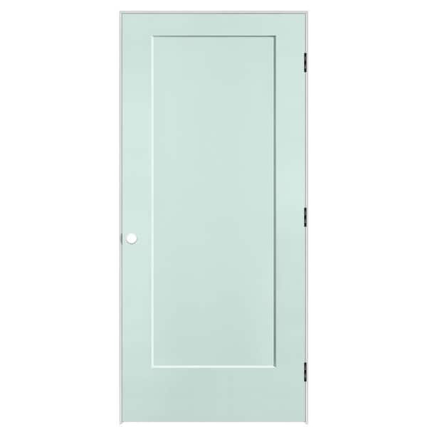 Masonite 36 in. x 80 in. 1-Panel Lincoln Park Left-Hand Solid Core Sea Glass Molded Composite Single Prehung Interior Door