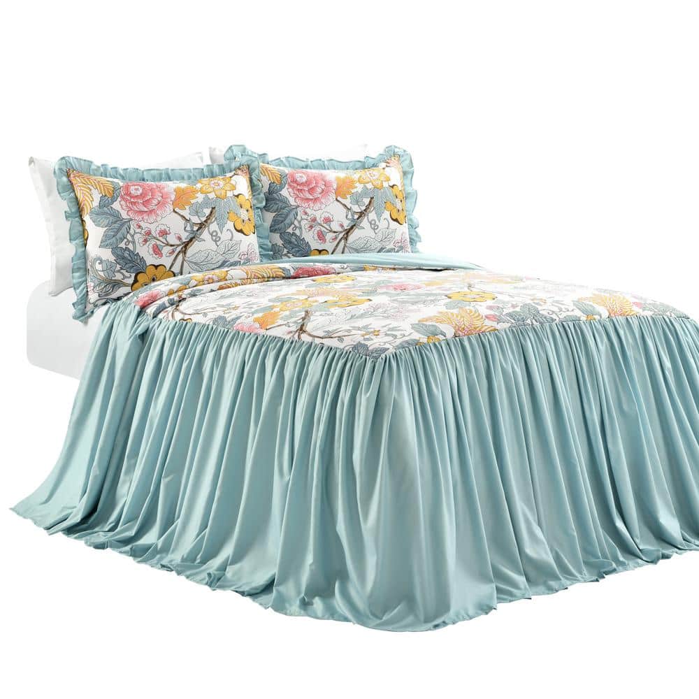 Sydney 3-Piece Blue/Yellow King Bedspread Set