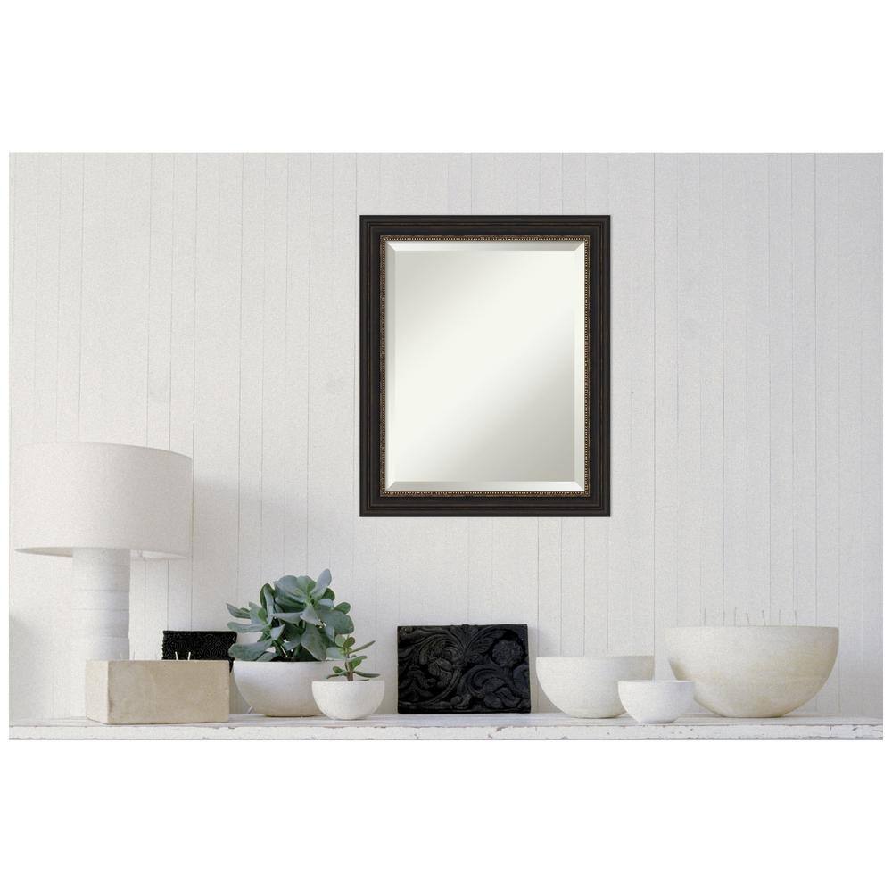 Bronze and Gold Rectangular Beveled Wall Mirror