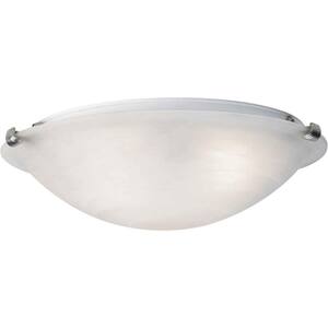 1-Light Brushed Nickel Flushmount with Marble Glass