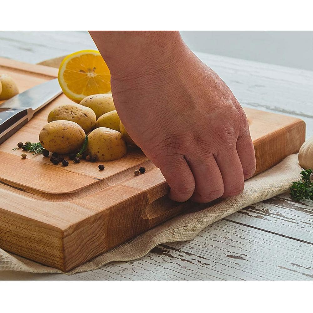 Maple Wood 18" x 12" Reversible Cutting Board with Juice Groove