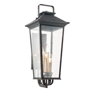 Parsons Field 4-Light Aged Pewter Outdoor Wall Lantern Sconce