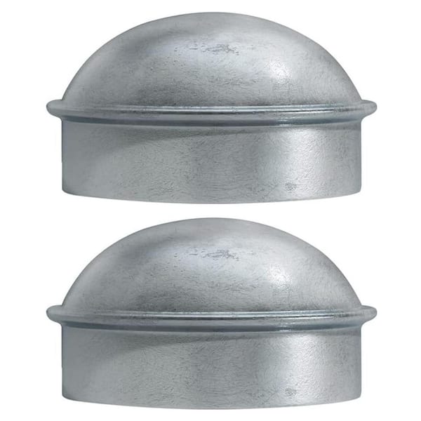 Afoxsos Galvanized Steel Fence Post Caps for 2-7/8 OD Pipe Chain Link Fence Parts Easy Installation 2-Pack