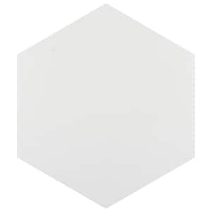 Merola Tile Textile Basic Hex Silver 8-5/8 in. x 9-7/8 in. Porcelain ...