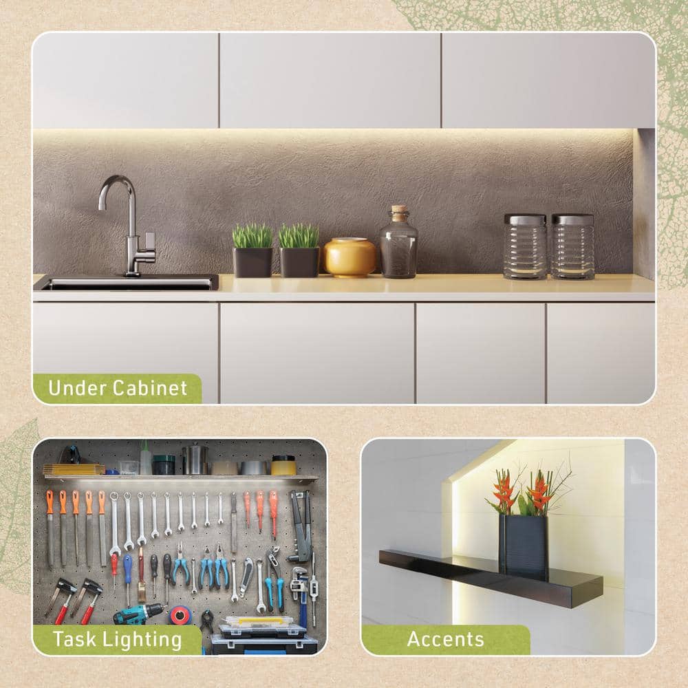 Warm White 36'' LED Under Cabinet Strip Light Kit