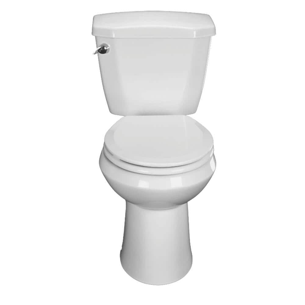 White Round Molded Wood Toilet Seat with Plastic Hinges