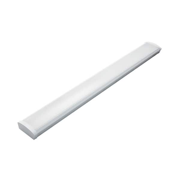 Euri Lighting 4 ft. 3 CCT & Wattage Selectable LED Integrated White Slim Wrap Light, Dimmable, Up To 5520 Lumens, 3500K 4000K 5000K