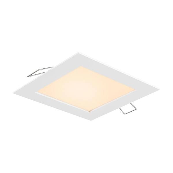 Halo Smd Dm 4 In Square 3000k Remodel Canless Recessed Integrated Led Kit Smd4s6930whdm The Home Depot