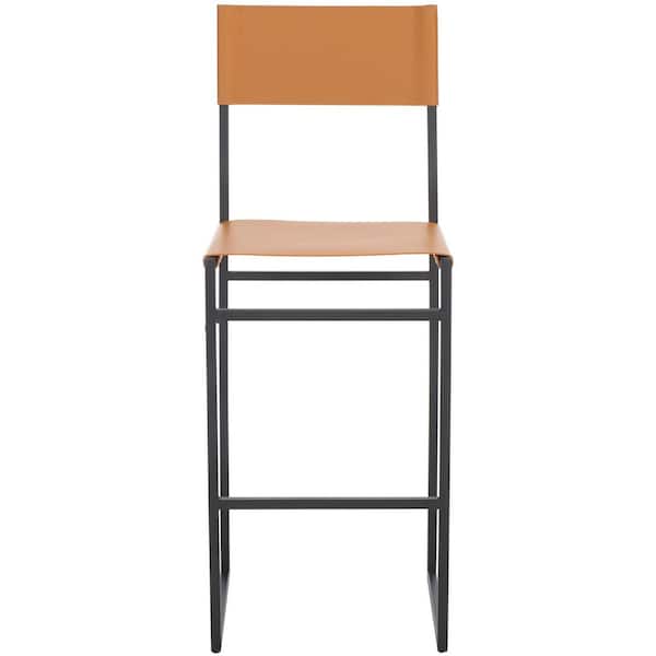 Layne Cognac Leather Bar Stool