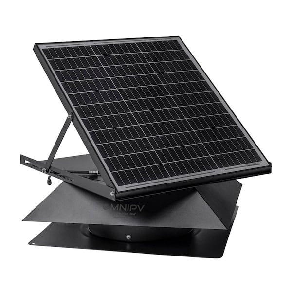 2850 CFM Smart Hybrid Solar Powered Aluminum Attic Exhaust Fan, Auto On/Off Thermostat, Cools up to 4000 sq. ft.