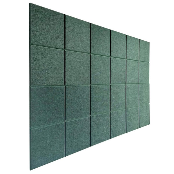 Afoxsos Cork Board 24 x 36 Square Aurora Green Felt Panels Recycled Polyester Removable Adhesive Home Office Pin Board 6-Pack