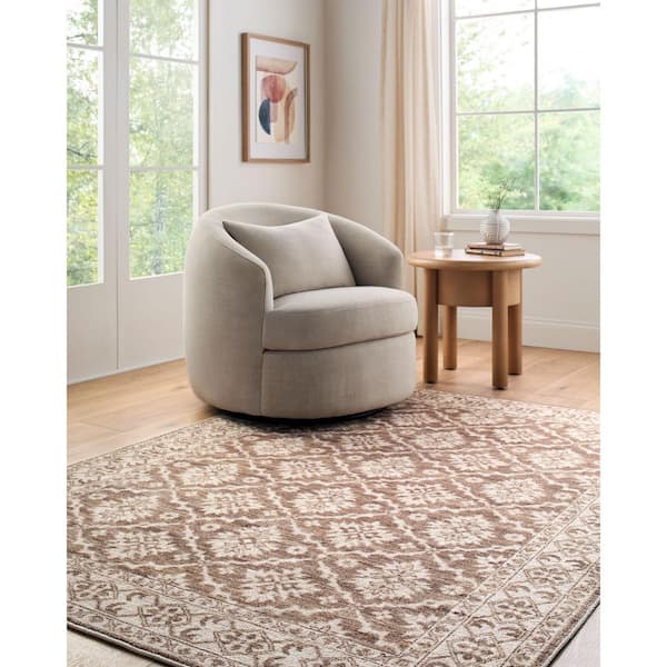 Nabela Noor Home Aram Medium Brown Traditional Area Rug, 1 ft. x 2 ft.