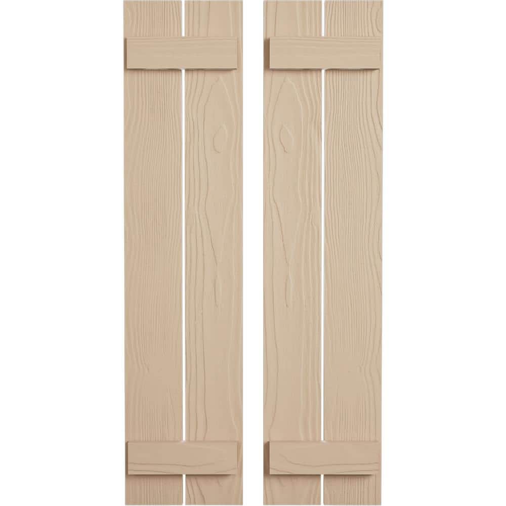 11.5 in. x 26 in. Timberthane Polyurethane 2-Board Spaced Board-n-Batten Sandblasted Faux Wood Shutters Pair price history on PriceWatchPro