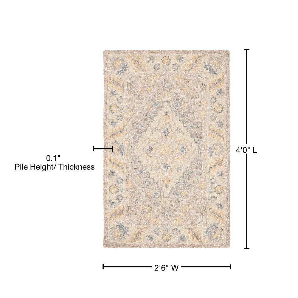 Handmade Gray Wool Tufted Rectangular Area Rug