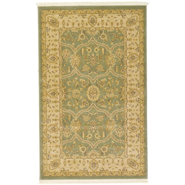 Unique Loom Edinburgh Tansy Light Green 3' 3 x 5' 3 Area Rug