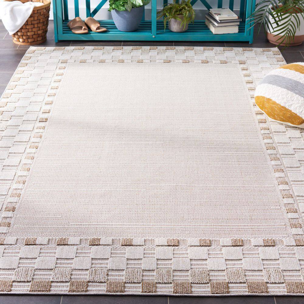 Gray Synthetic 9' x 12' Flat Woven Reversible Area Rug