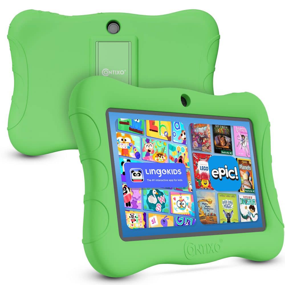 V9 Kids Tablet 32GB, 7 in. WiFi Learning Tablet with Parental Controls, Shockproof Case, Epic and LingoKids, Green price history on PriceWatchPro