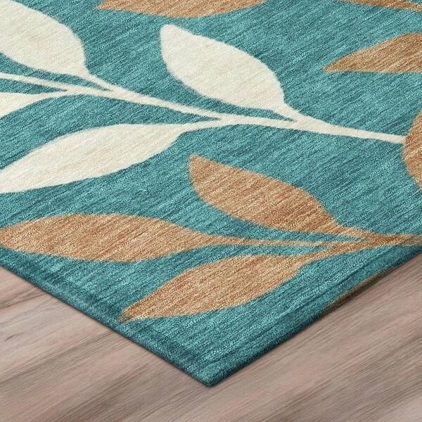 Chantille Machine Washable Indoor/Outdoor Abstract ACN3033 Teal 2 ft. x 7 ft. Runner Rug