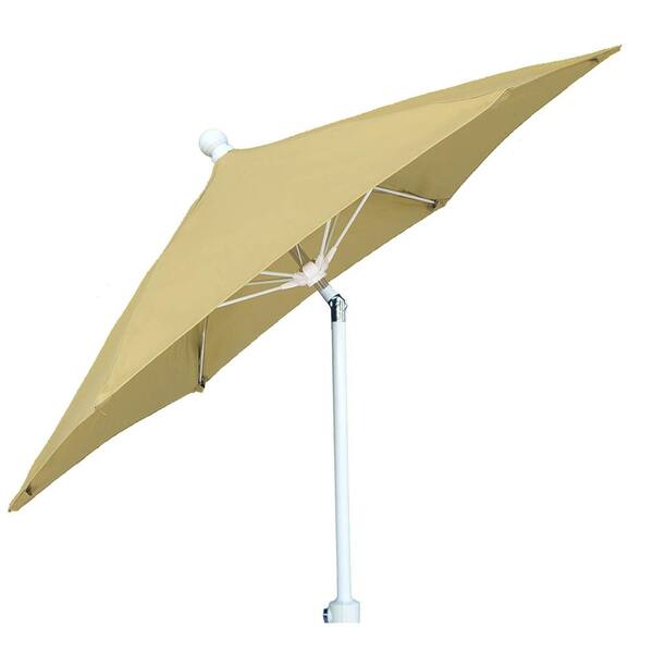 Fiberbuilt Umbrellas 7.5 ft. White Pole Tilt Terrace Patio Umbrella in Beige