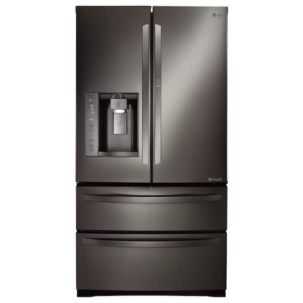 LG 27 cu. ft. 4-Door French Door Refrigerator with Door-in-Door, Ice and Water Dispenser in Black Stainless Steel
