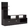 Baxton Studio Armstrong 60 in. Dark Brown Wood TV Stand with 2