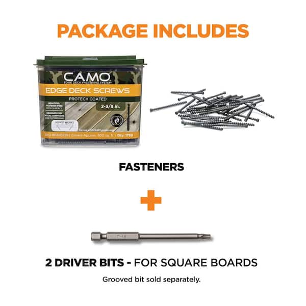 CAMO 2-3/8 in. Exterior Decking Screw - Edge Hidden Deck Fasteners