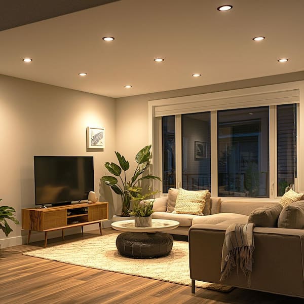 6 in. Value Series Housing Required Integrated LED Retrofit Recessed Trim Black-10-Pack