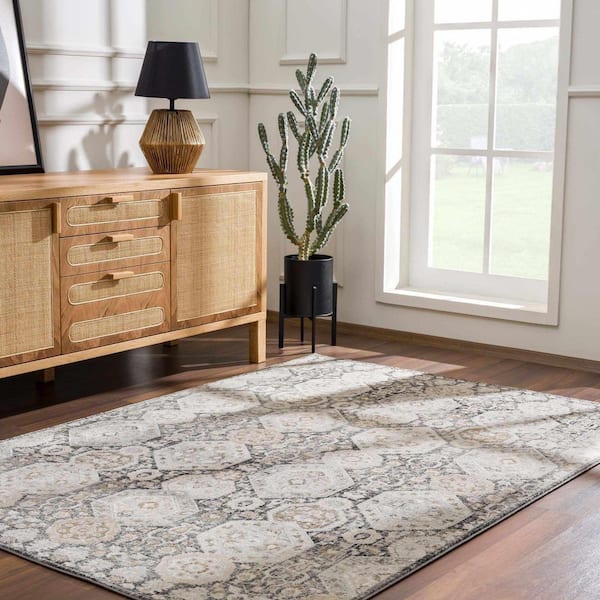 Minoa Beige/Black/Charcoal 8 ft. x 10 ft. Area Rug