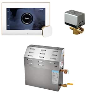 Super (iSteamX) 10 kW (10000 W) Steam Shower Generator Package with iSteamX Control in White Brushed Bronze