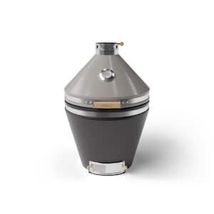 22 in. Platinum Charcoal Kamado Grill in 2-Tone